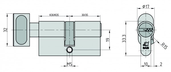 BASI - V55 - Profil-Zylinder - Diverse Ausführungen - Gleichschließend